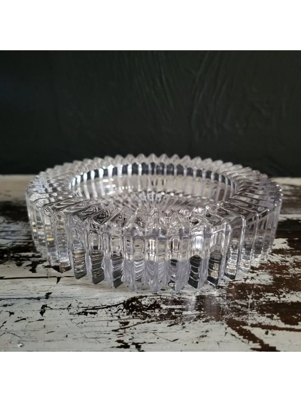 Vintage Mikasa Diamond Fire Wine Bottle Coaster, Pillar Candle Holder